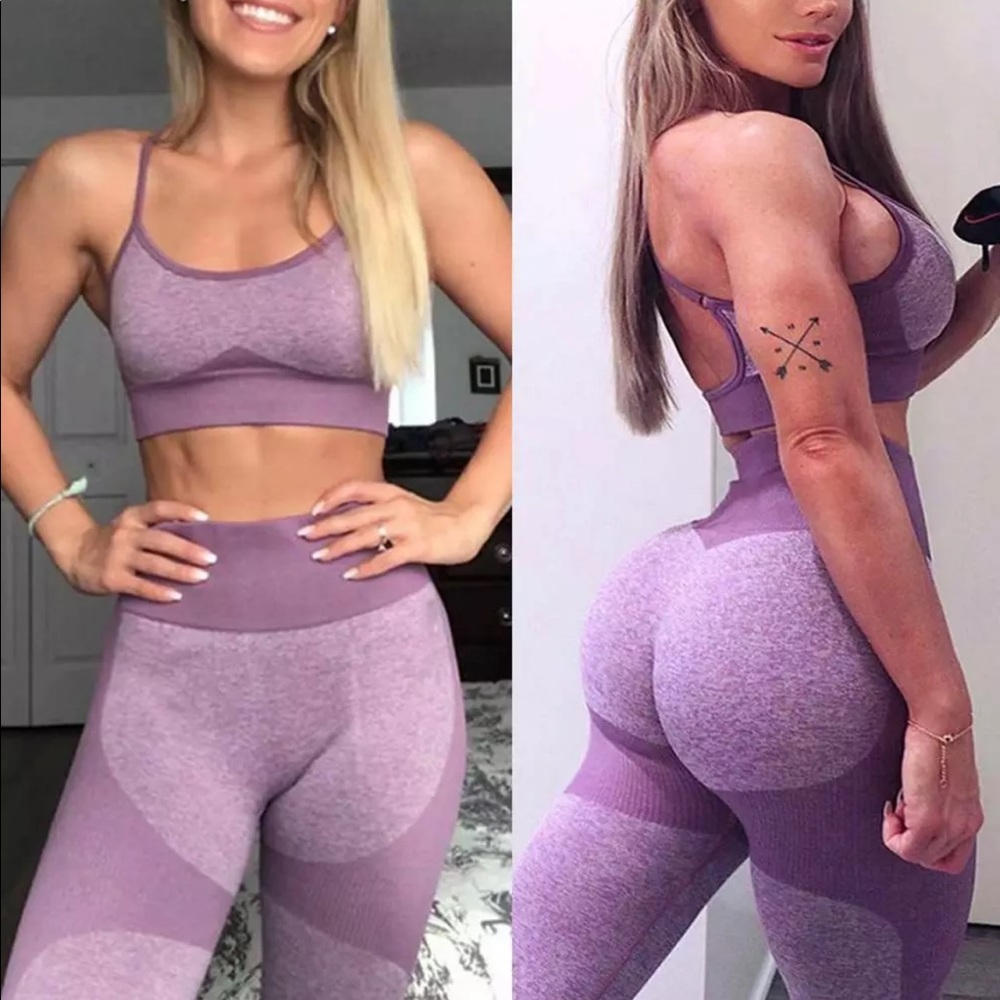 Set of two fitness workout gym yoga outfit